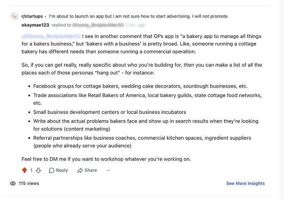 Reddit advice example 1